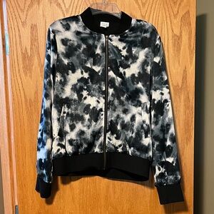 Peyton Jensen Black and White Bomber Jacket